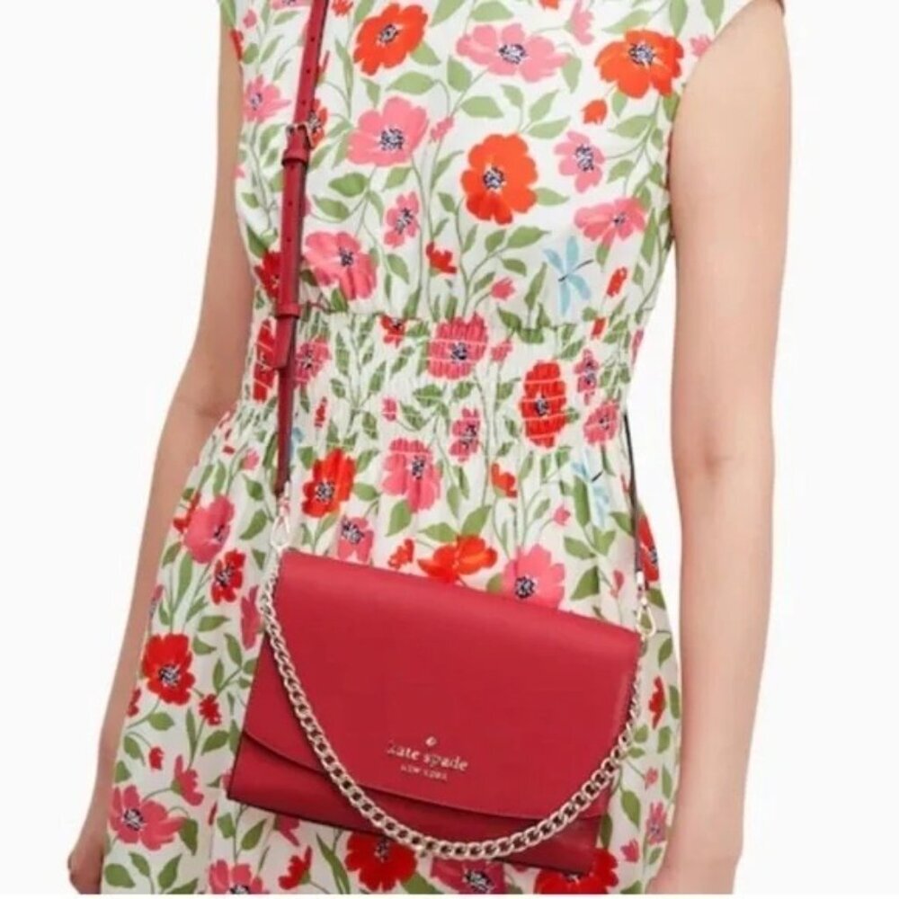 Kate Spade Carson Saffiano Leather Convertible Crossbody in Pink Ruby - Picture 6 of 6